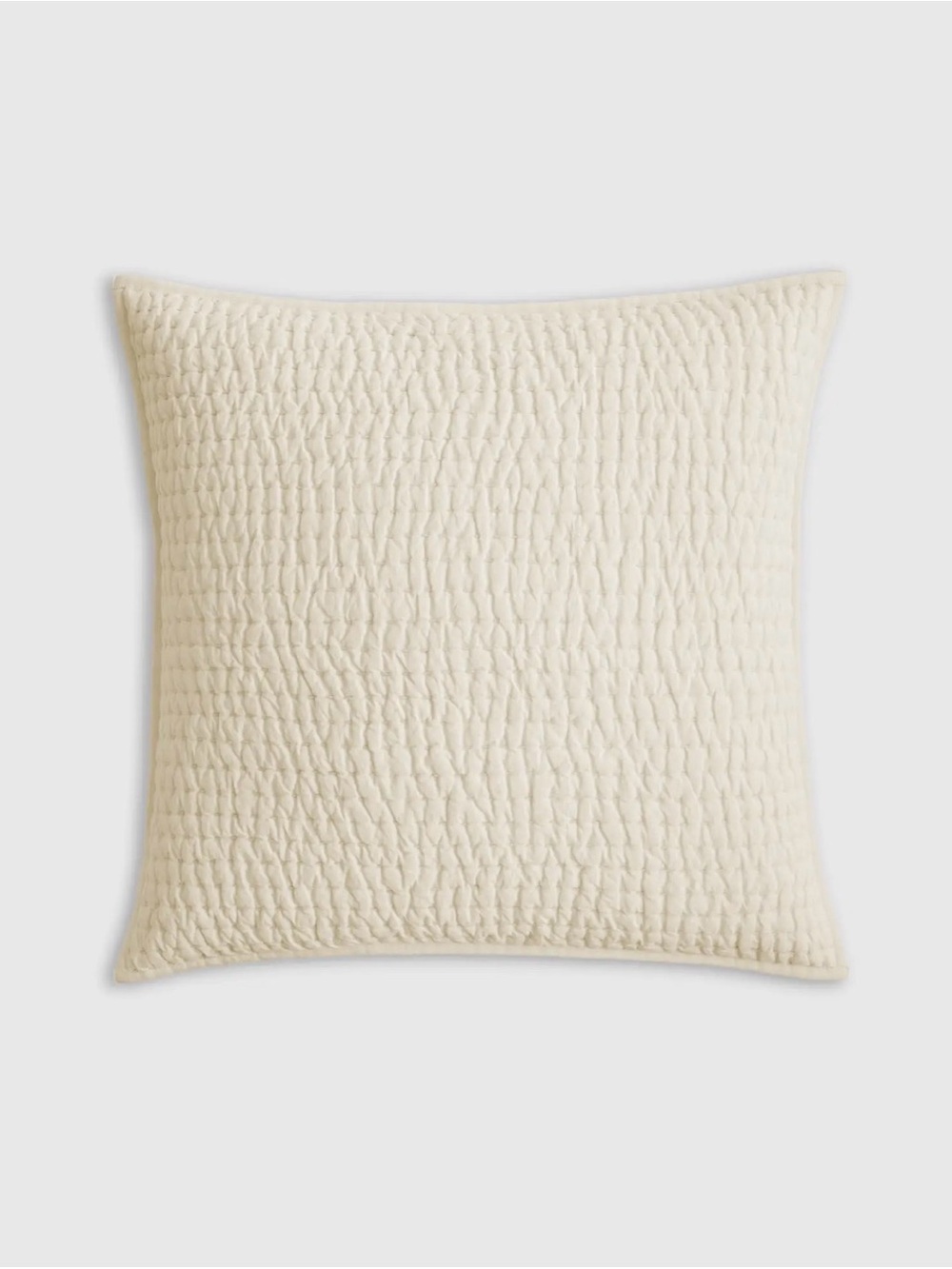 Quince European Linen Cotton Stitch Quilted Euro Sham in Ivory NEW